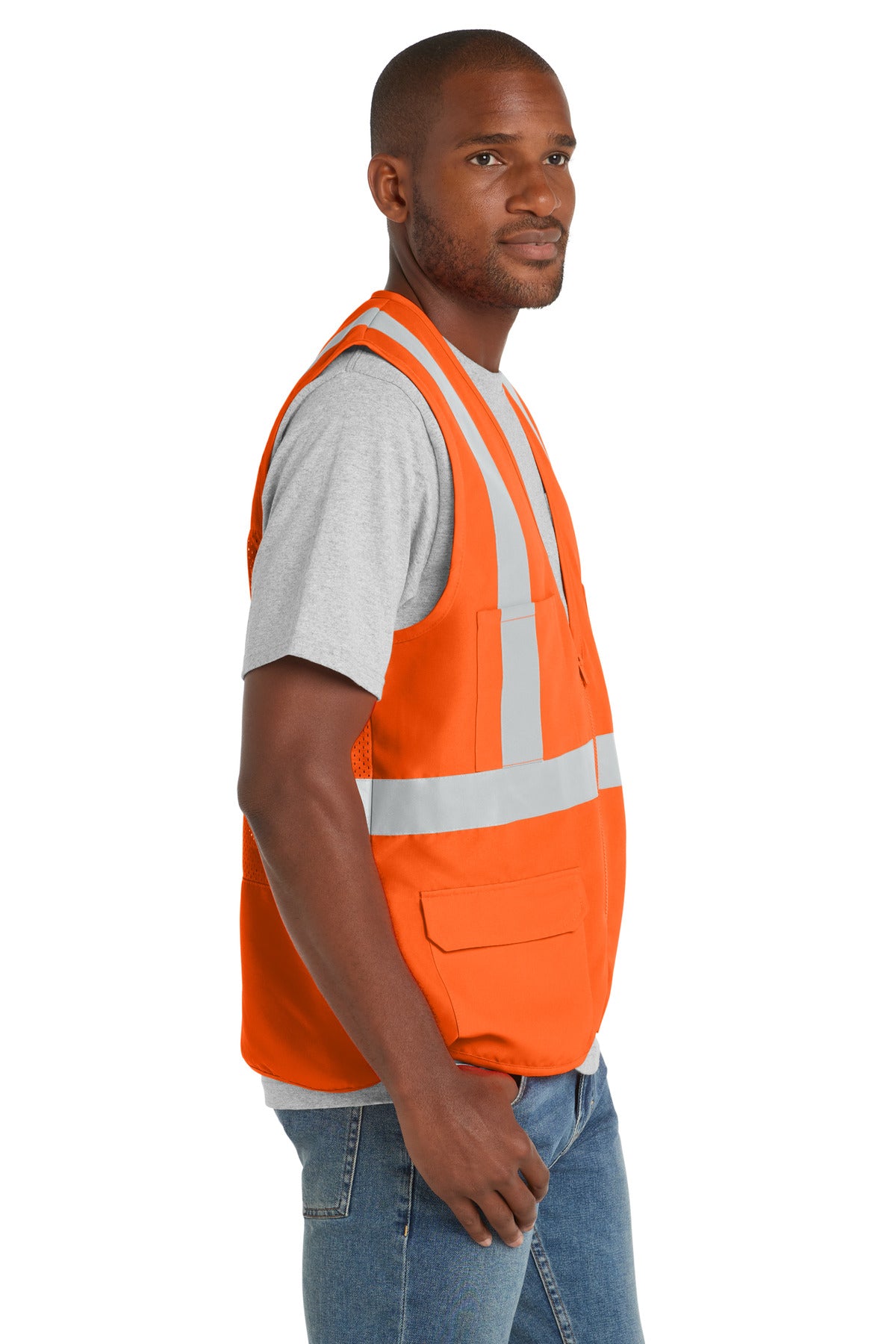 Safety Orange CornerStone - ANSI 107 Class 2 Mesh Back Safety Vest. CSV405
