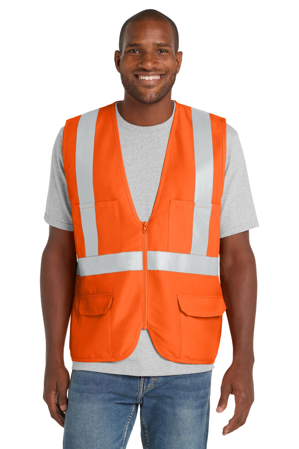 Safety Orange CornerStone - ANSI 107 Class 2 Mesh Back Safety Vest. CSV405
