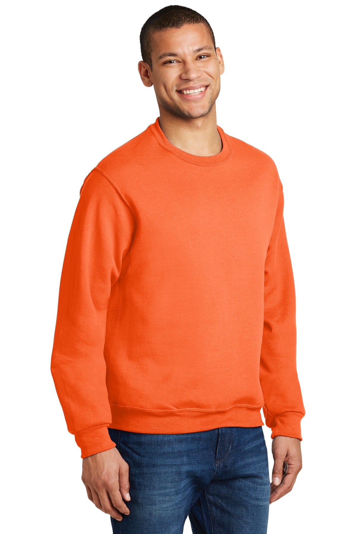 Safety Orange Jerzees - NuBlend Crewneck Sweatshirt. 562M plain