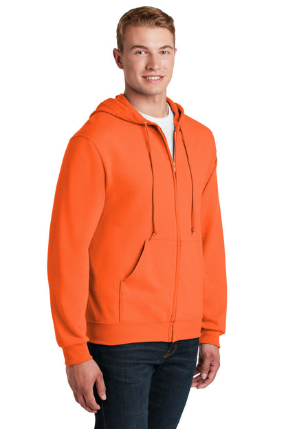 Safety Orange Jerzees - NuBlend Full-Zip Hooded Sweatshirt. 993M plain