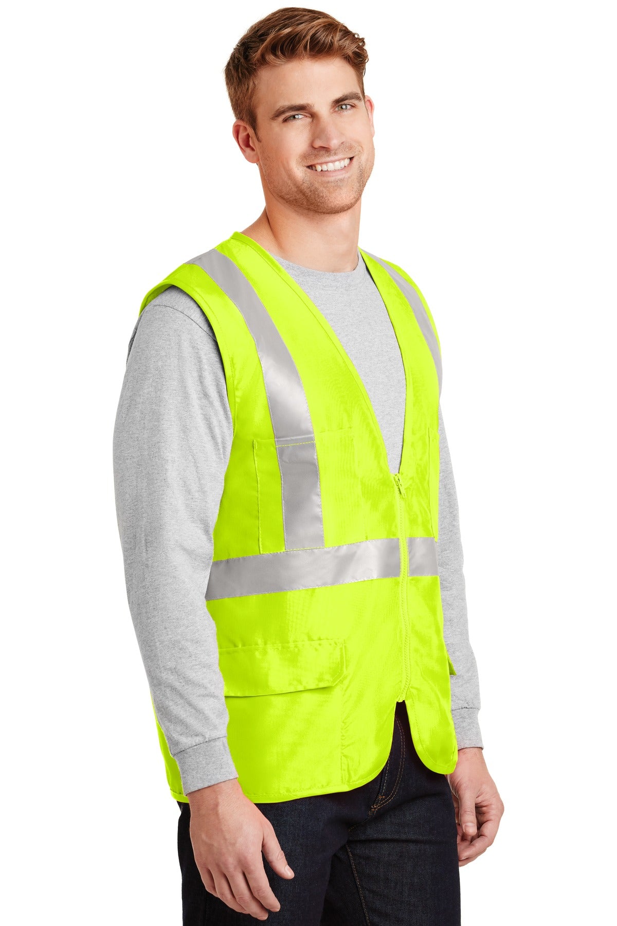 Safety Yellow CornerStone - ANSI 107 Class 2 Mesh Back Safety Vest. CSV405 plain