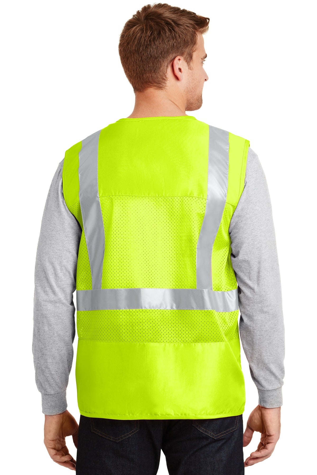 Safety Yellow CornerStone - ANSI 107 Class 2 Mesh Back Safety Vest. CSV405 plain