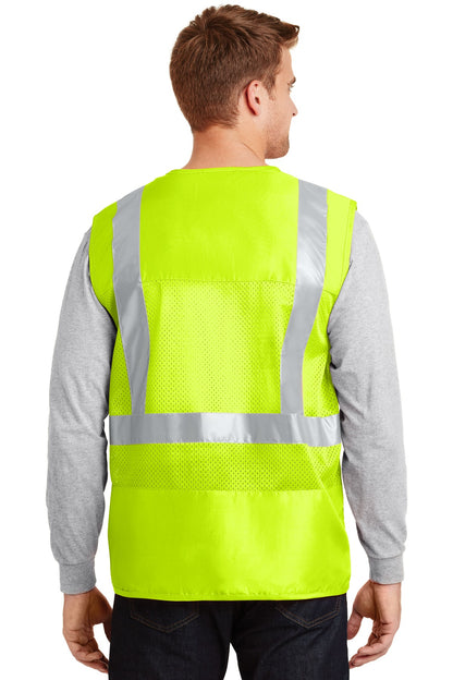 Safety Yellow CornerStone - ANSI 107 Class 2 Mesh Back Safety Vest. CSV405 plain