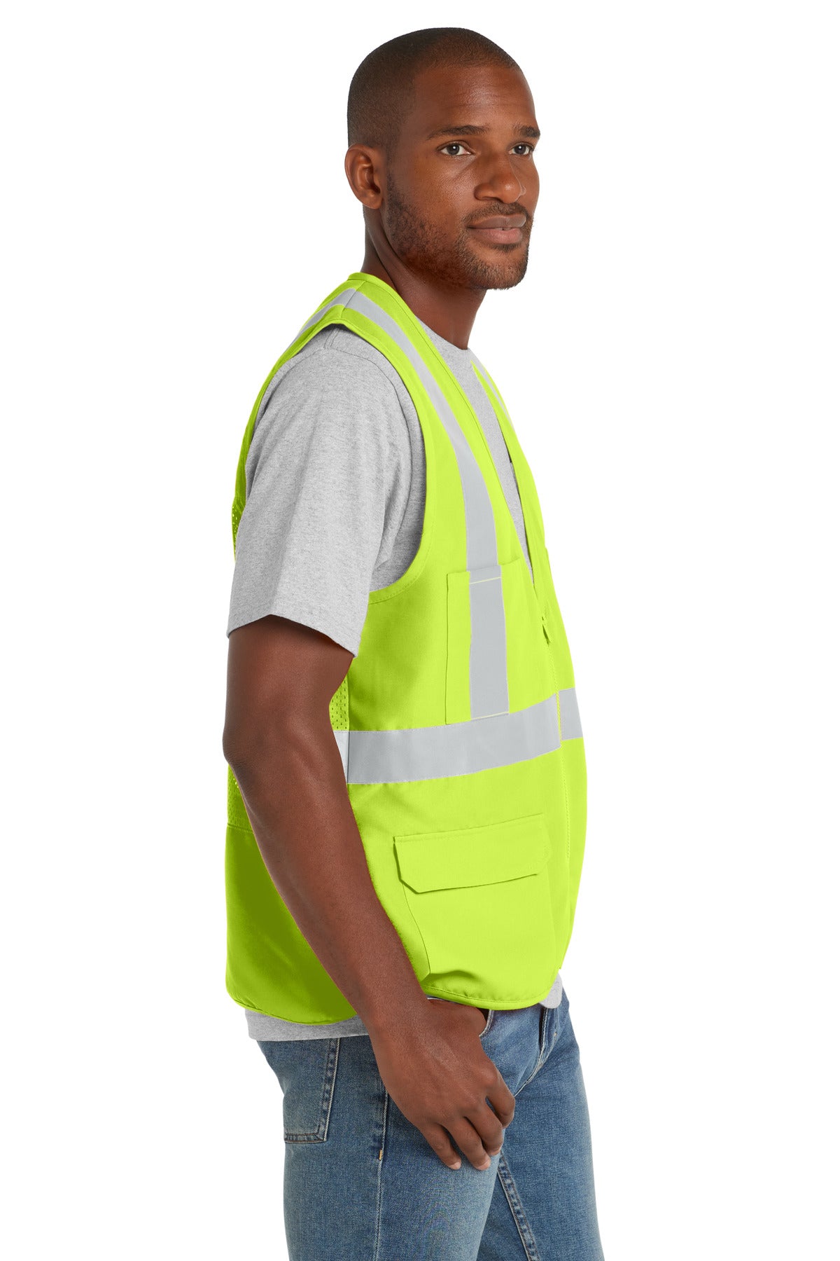 Safety Yellow CornerStone - ANSI 107 Class 2 Mesh Back Safety Vest. CSV405