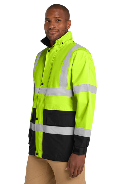 Safety Yellow CornerStone - ANSI 107 Class 3 Waterproof Parka. CSJ24 plain