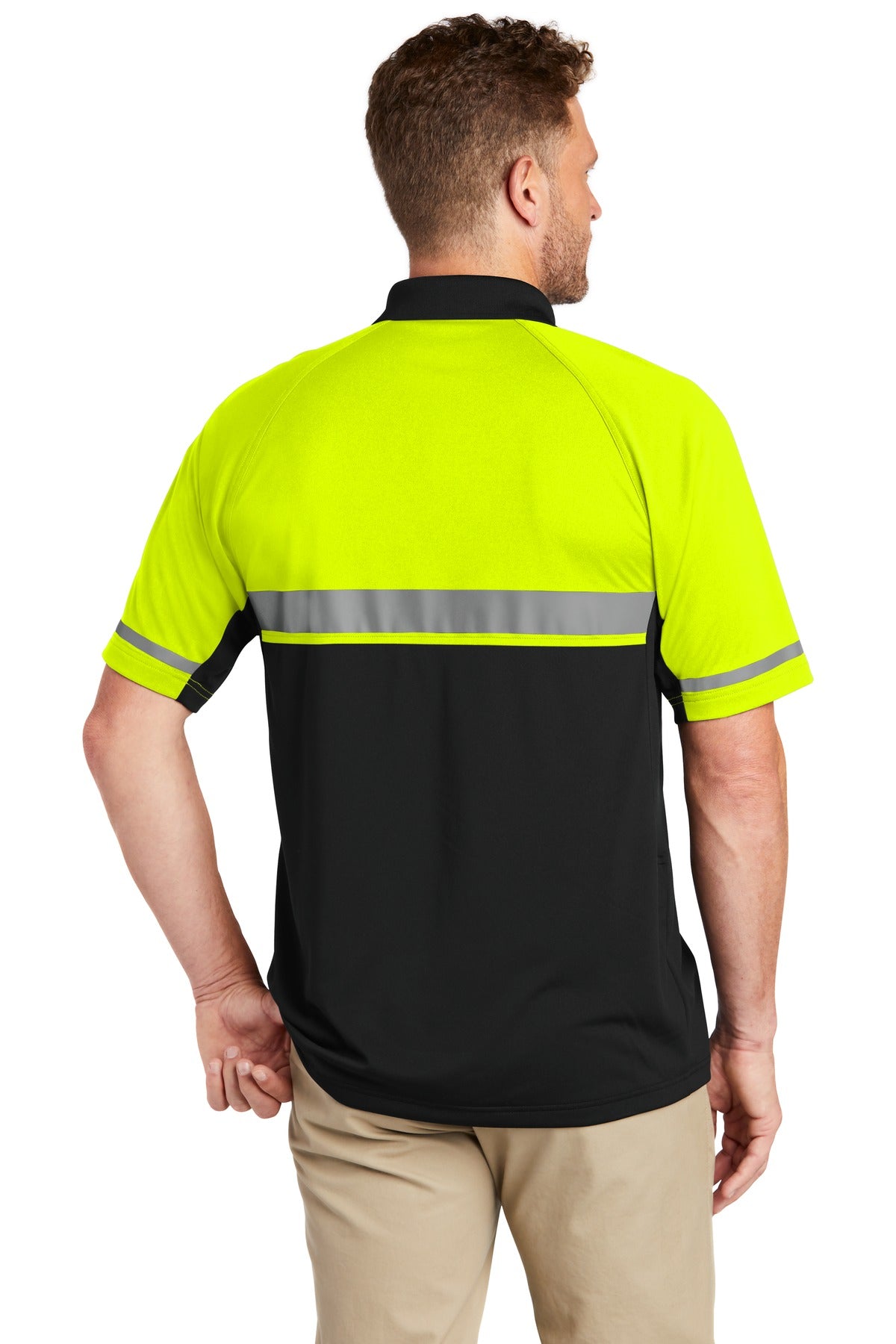 Safety Ylw/Blk CornerStone Select Lightweight Snag-Proof Enhanced Visibility Polo CS423 plain
