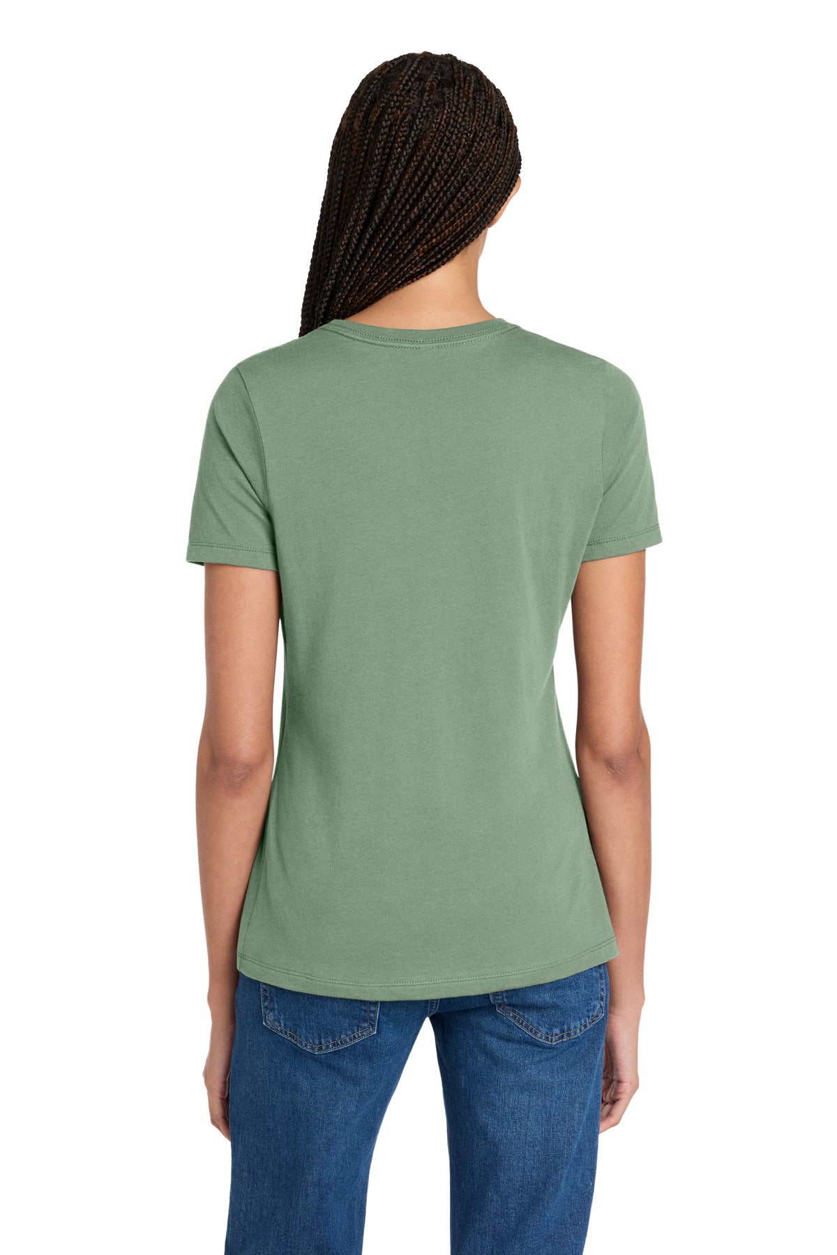 Sage BELLA+CANVAS Women's Relaxed Jersey Short Sleeve Tee. BC6400 plain