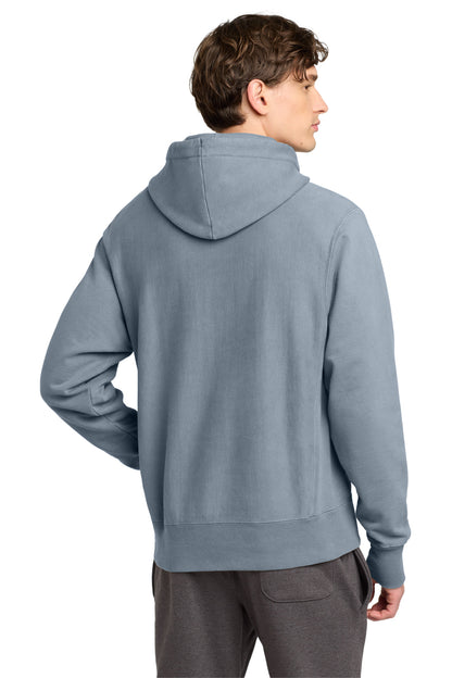 Saltwater Champion Reverse Weave Garment-Dyed Hooded Sweatshirt. GDS101 plain