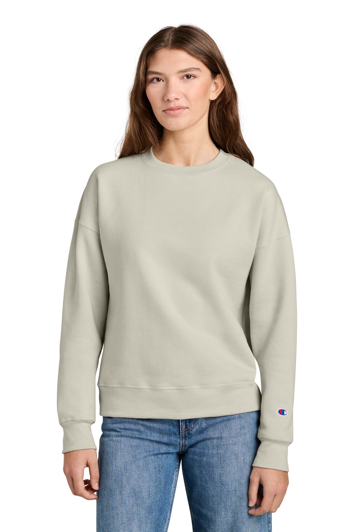 Sand Champion Women's Powerblend Crewneck Sweatshirt SL650 plain