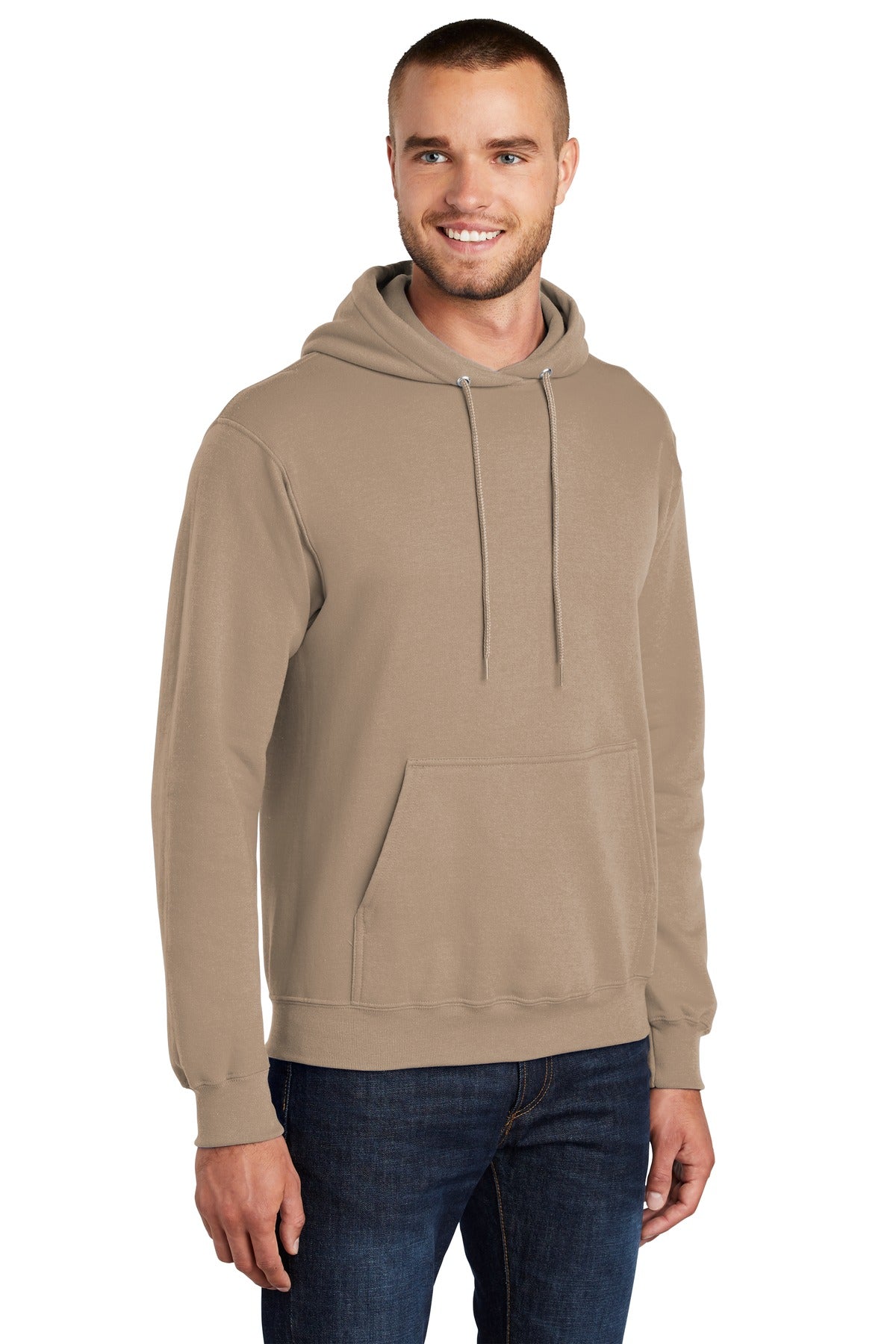Sand Port & Co Core Fleece Pullover Hooded Sweatshirt. PC78H