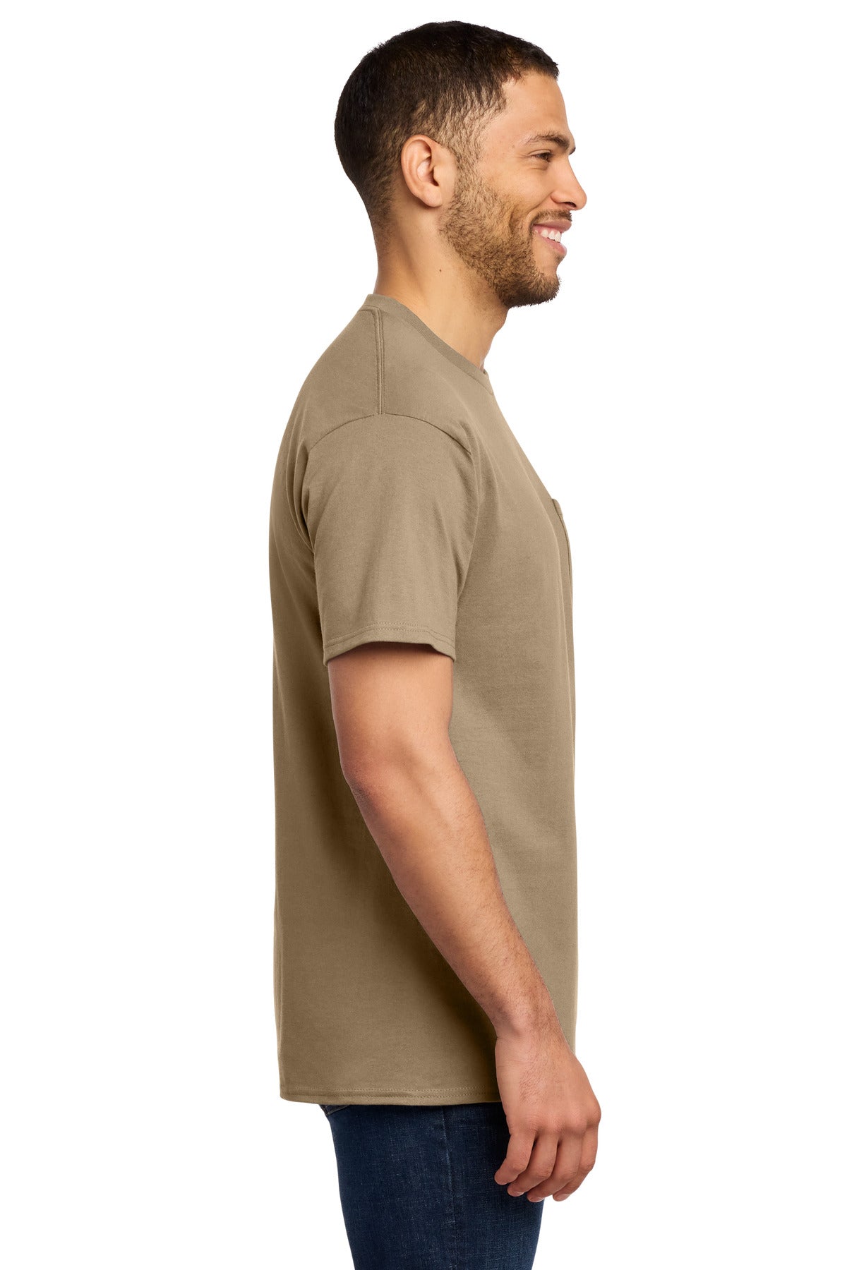 Sand Port & Co Tall Essential Pocket Tee. PC61PT plain