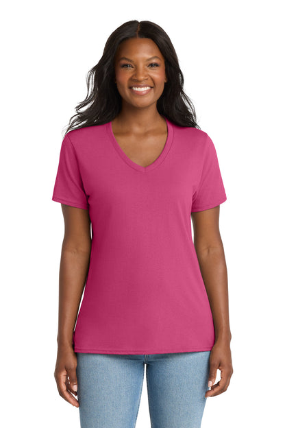 Sangria Port & Co Women's Core Cotton V-Neck Tee. LPC54V plain