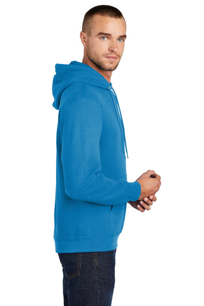 Sapphire Port & Co Core Fleece Pullover Hooded Sweatshirt. PC78H