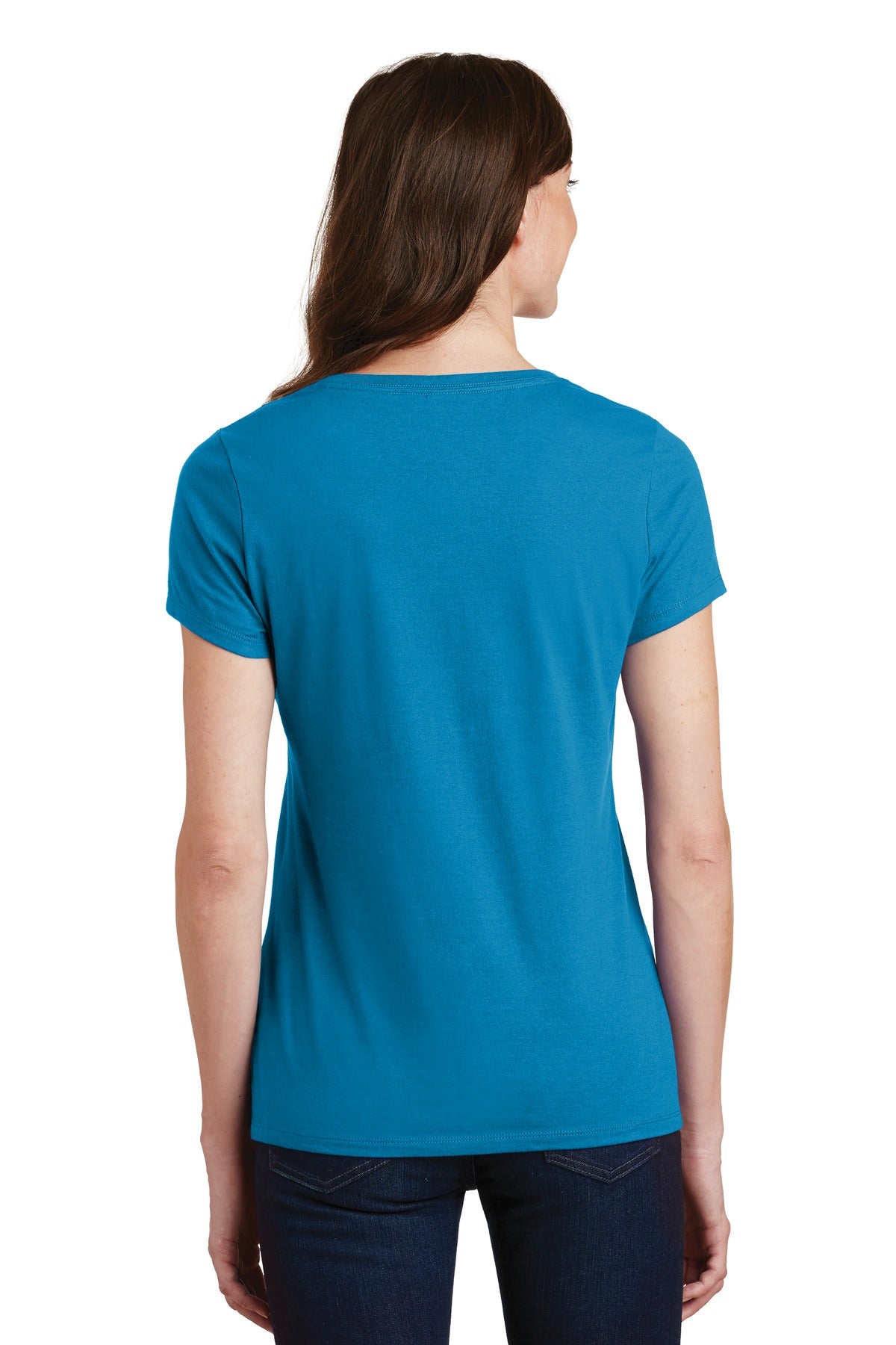 Sapphire Port & Co Women's Fan Favorite V-Neck Tee. LPC450V plain