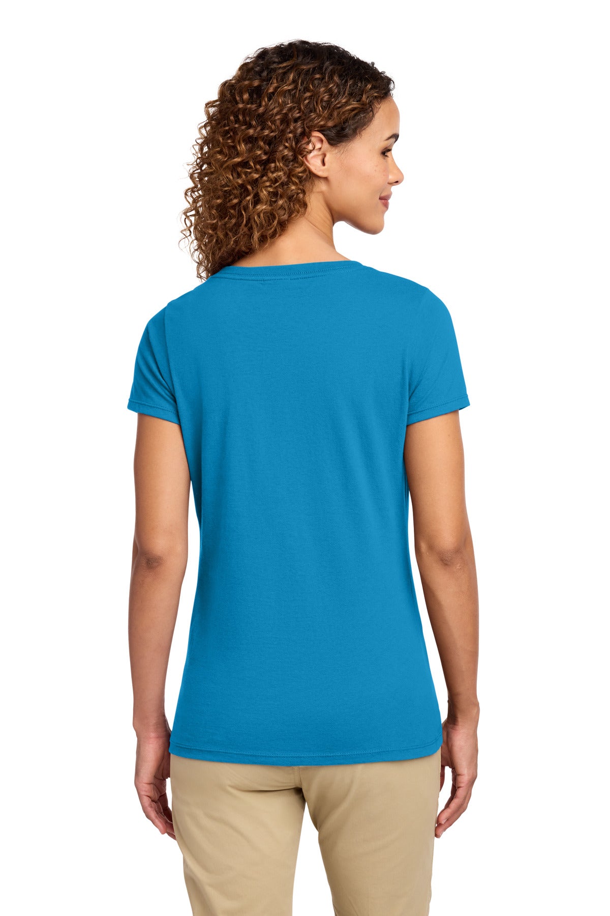 Sapphire Port & Co Women's Fan Favorite V-Neck Tee. LPC450V plain