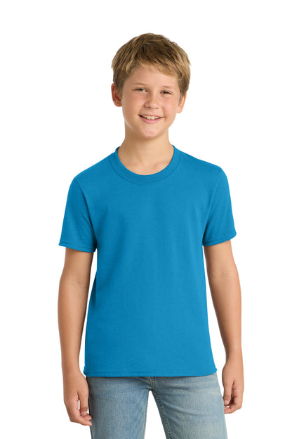 Sapphire Port & Co Youth Core Blend Tee. PC55Y plain
