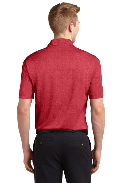 Scarlet Hthr Sport-Tek Heather Contender Polo. ST660 plain