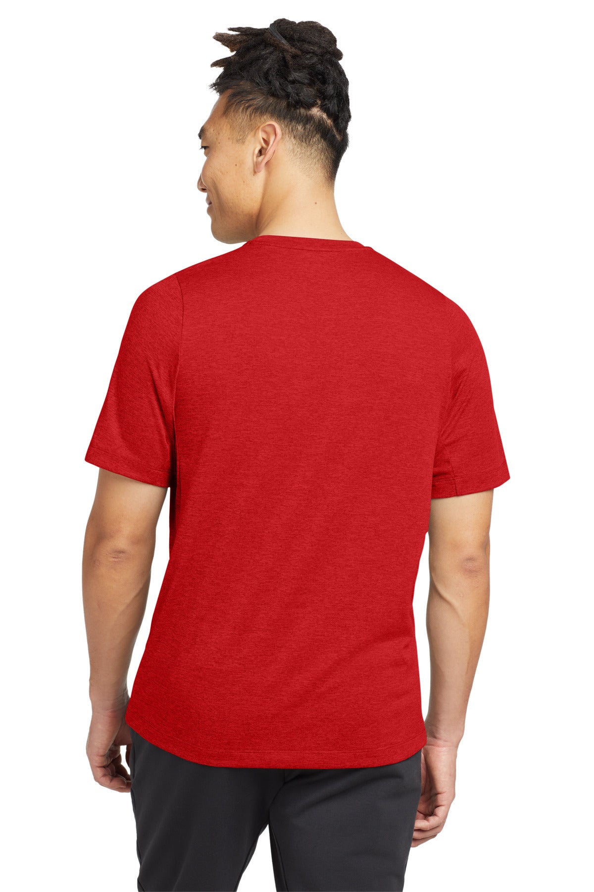 Scarlet New Era Series Performance Crew Tee. NEA200 plain