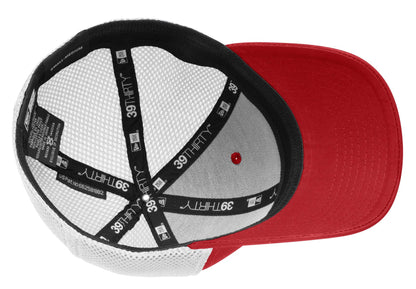 Scarlet Red/Wh New Era - Stretch Mesh Cap. NE1020 plain