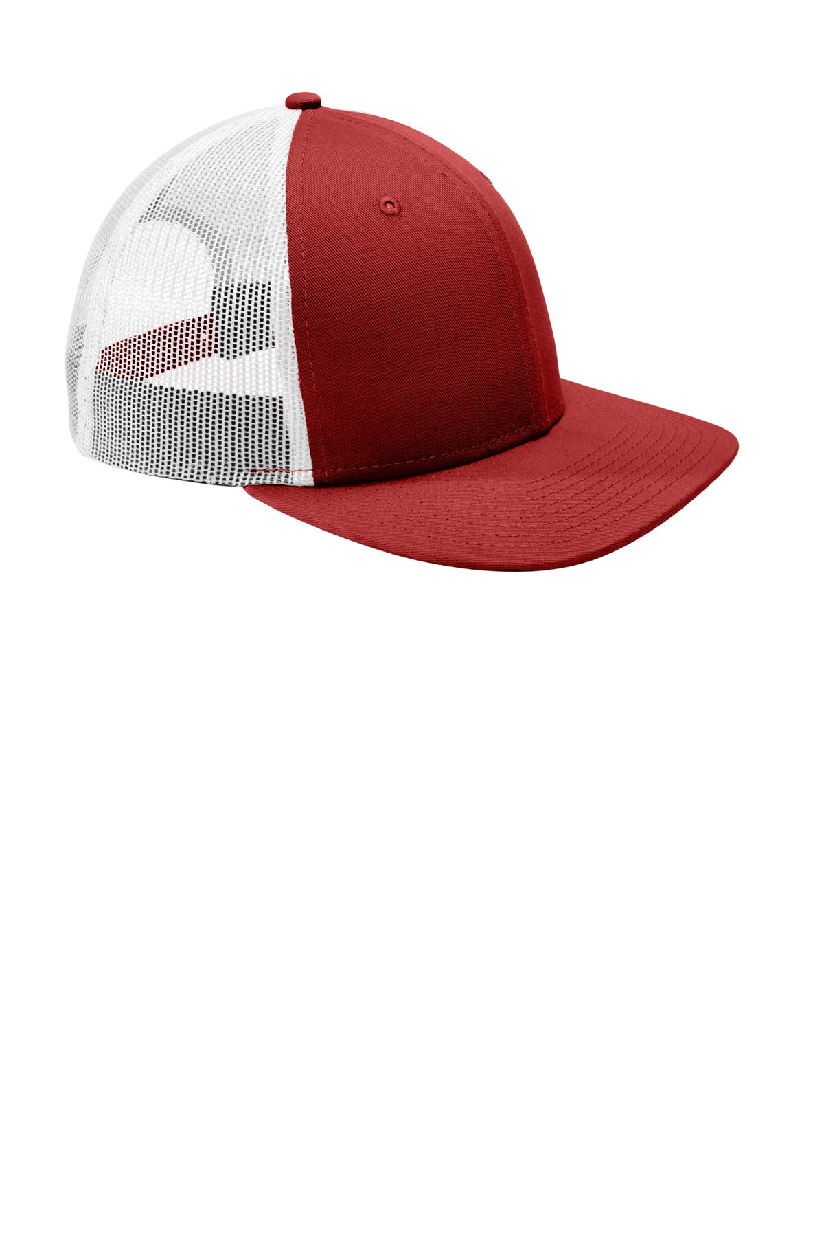 Scarlet/White New Era Snapback Low Profile Trucker Cap NE207 plain