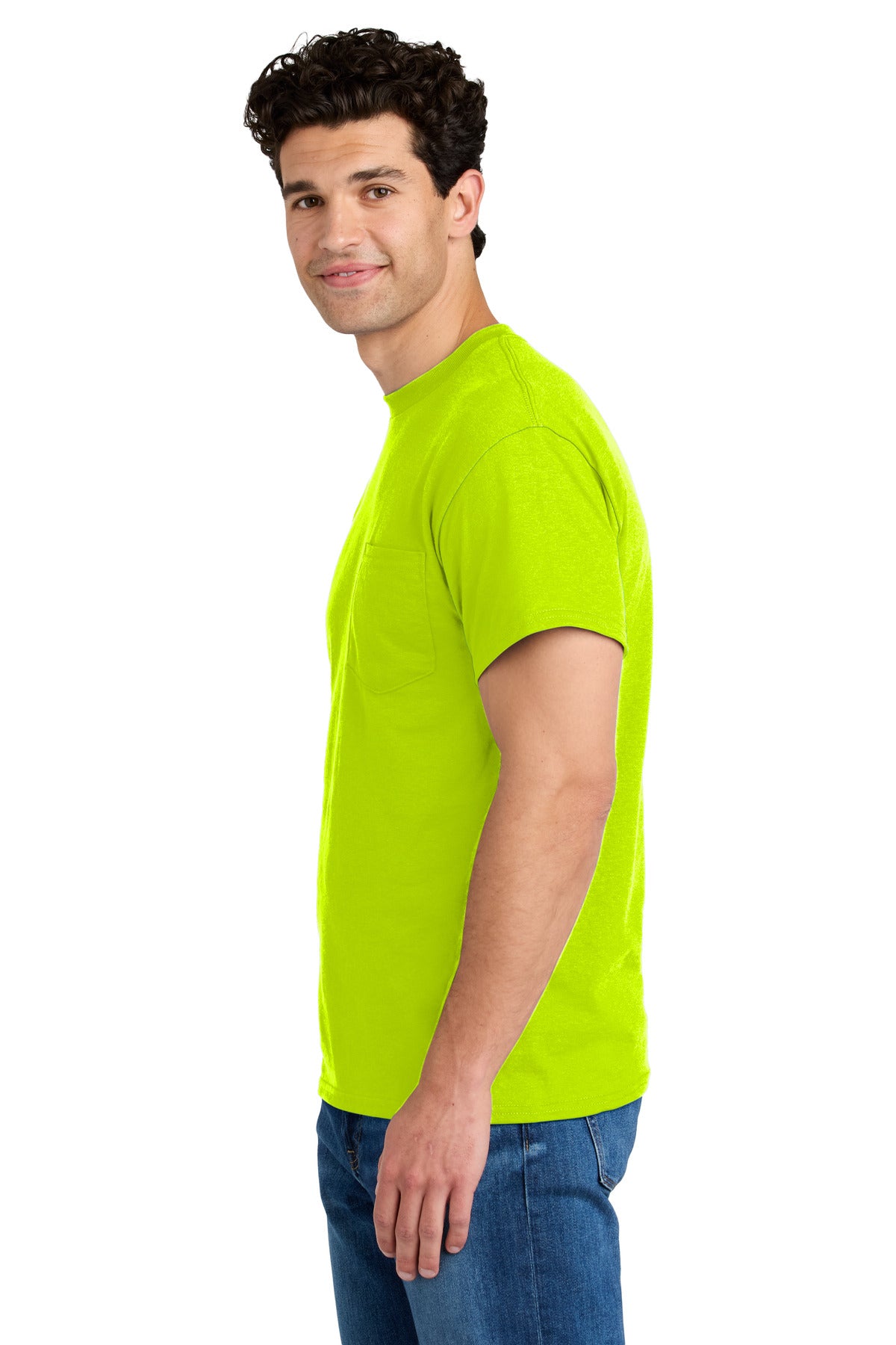 SftyGrn Gildan - DryBlend 50 Cotton/50 Poly Pocket T-Shirt. 8300 plain