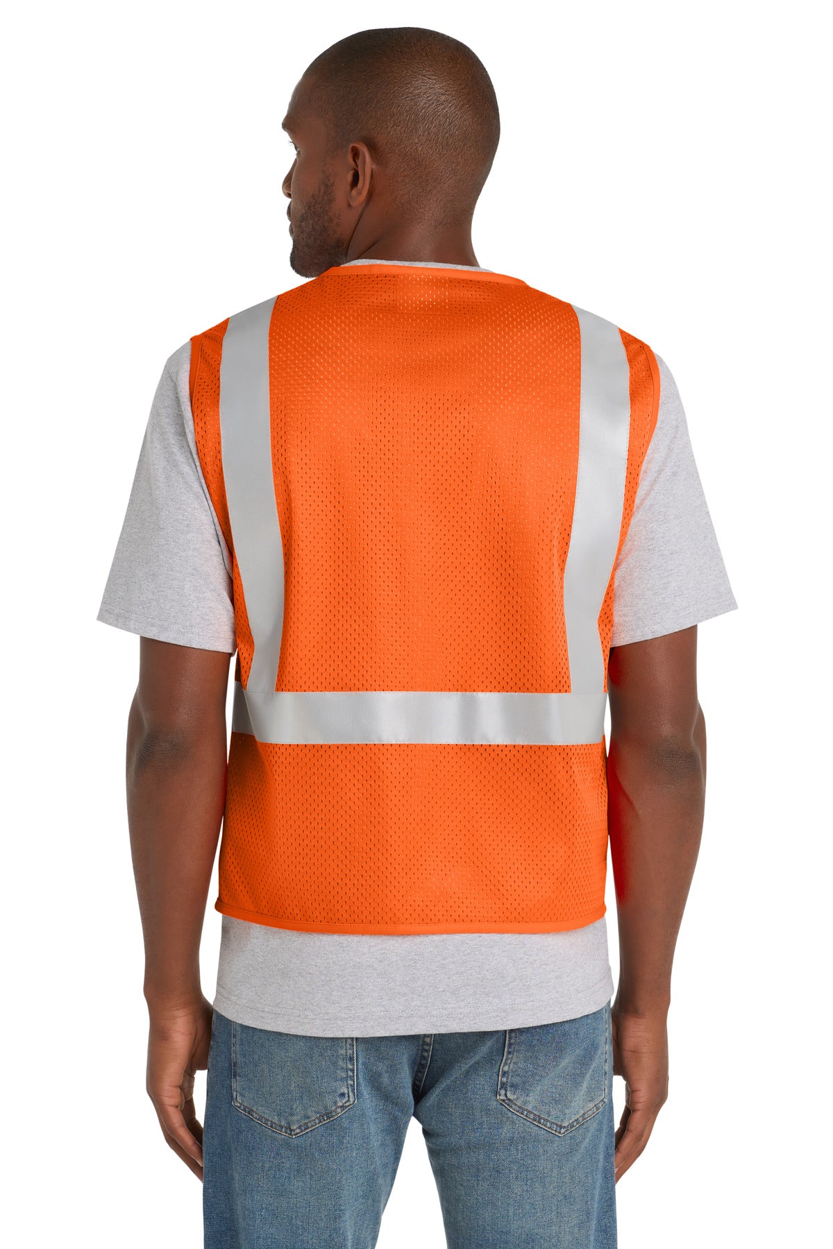 SftyOrg CornerStone ANSI 107 Class 2 Mesh Zippered Vest. CSV102 plain