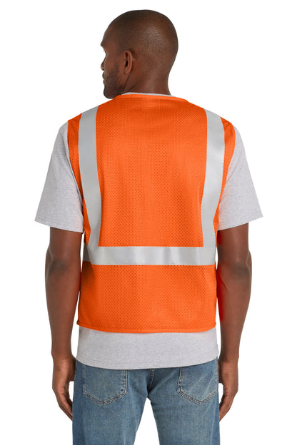SftyOrg CornerStone ANSI 107 Class 2 Mesh Zippered Vest. CSV102 plain