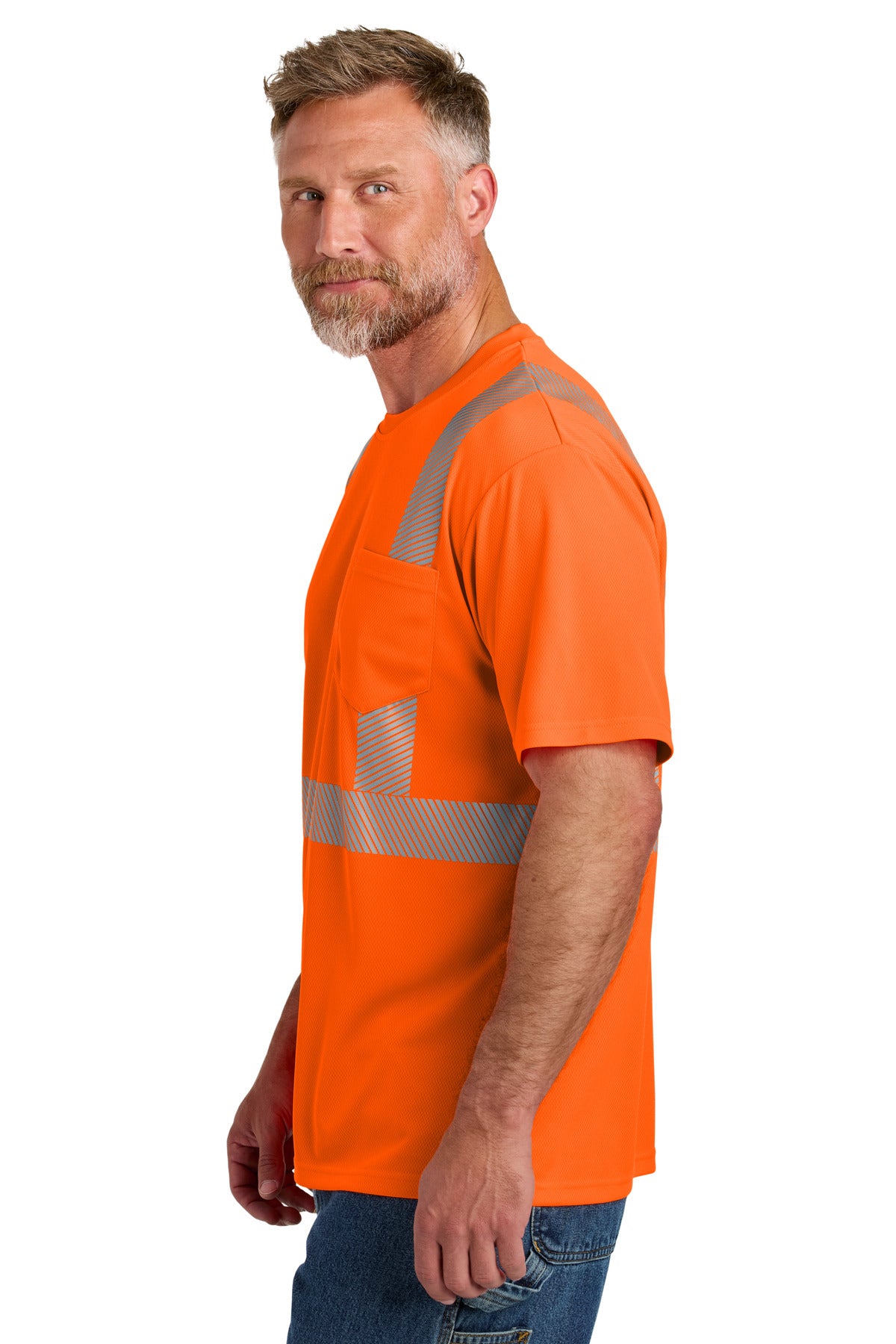SftyOrg CornerStone ANSI 107 Class 2 Segmented Tape Tee CS204 plain