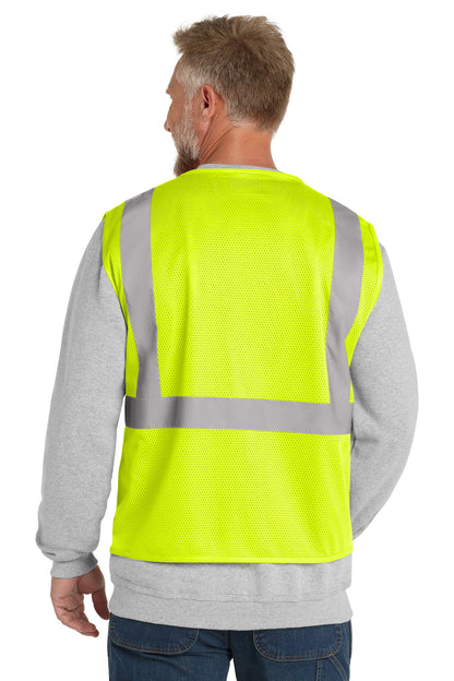 SftyYellow CornerStone ANSI 107 Class 2 Economy Mesh Zippered Vest. CSV101 plain