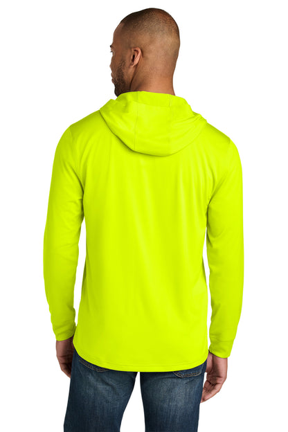 SftyYellow CornerStone Workwear Pro Long Sleeve Hooded Tee CS440LSH plain