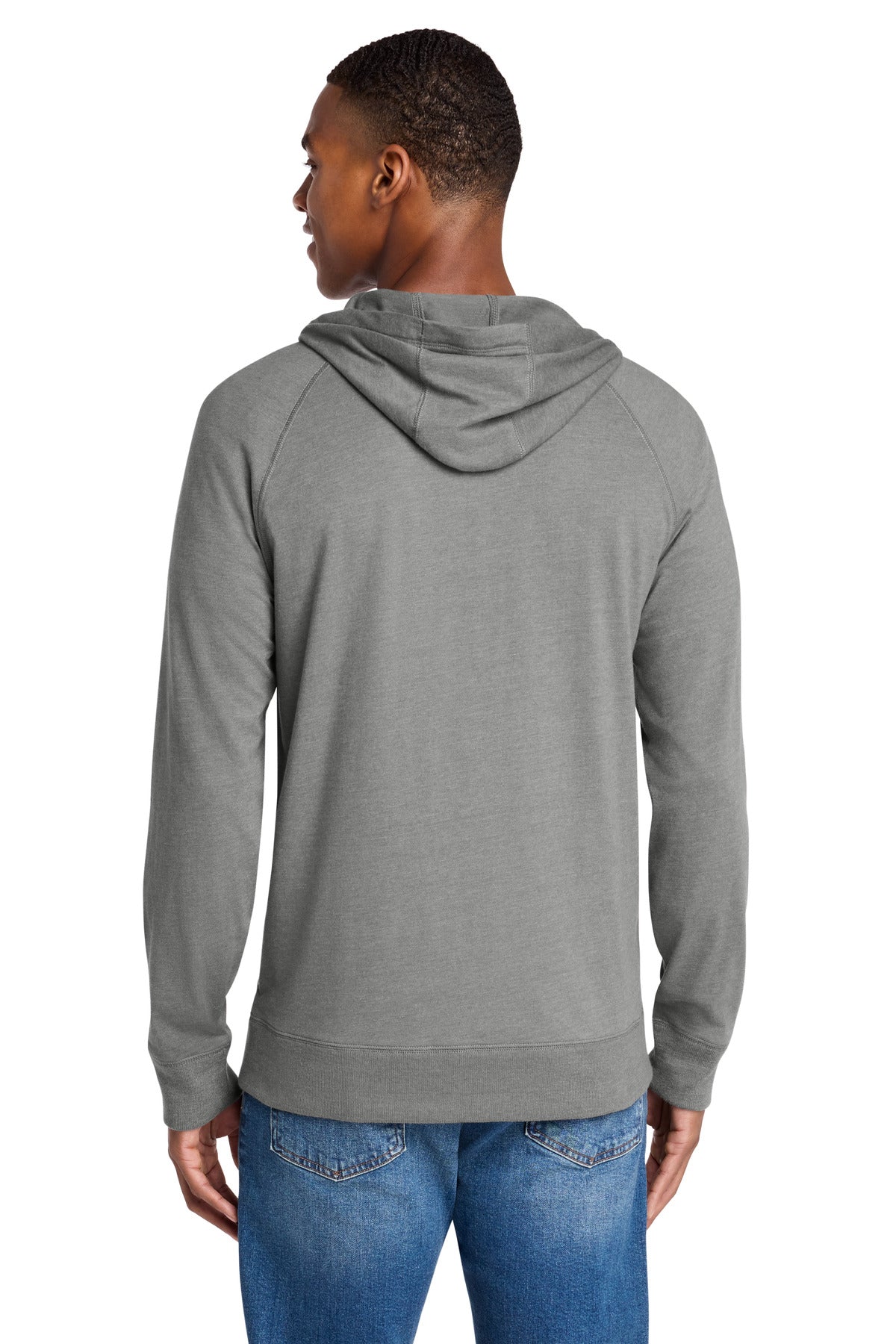Shadow Grey He New Era Sueded Cotton Blend Full-Zip Hoodie. NEA122 plain