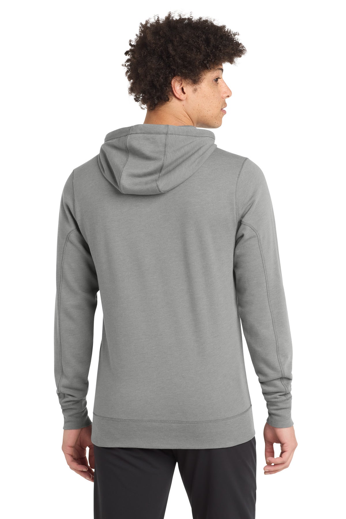 Shadow Grey He New Era Tri-Blend Fleece Pullover Hoodie. NEA510 plain