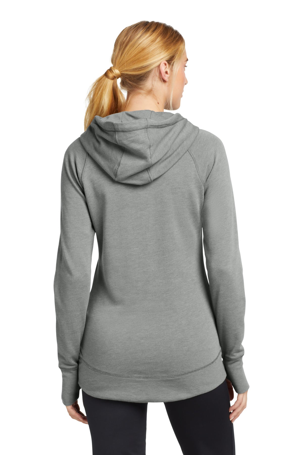 Shadow Grey He New Era Women's Tri-Blend Fleece Pullover Hoodie. LNEA510 plain