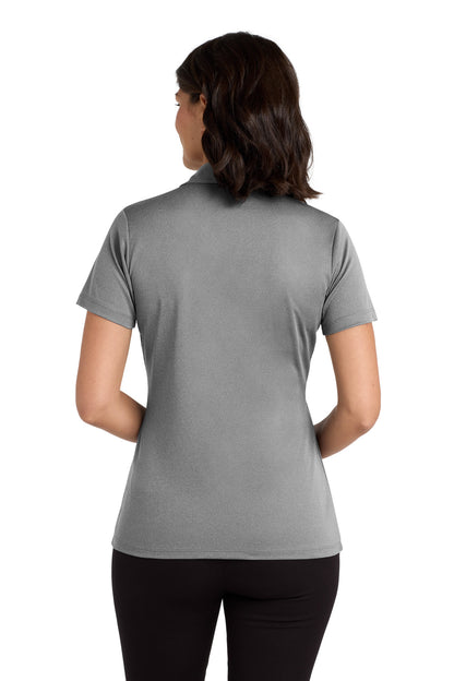 Shadow Grey He Port Authority Women's Heathered Silk Touch Performance Polo. LK542 plain