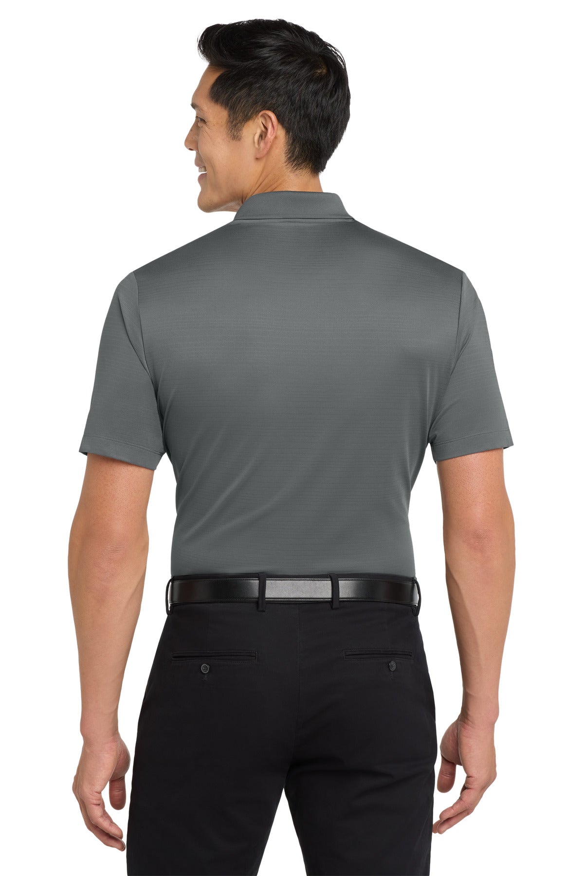 Shadow Grey Port Authority Eclipse Stretch Polo. K587 plain