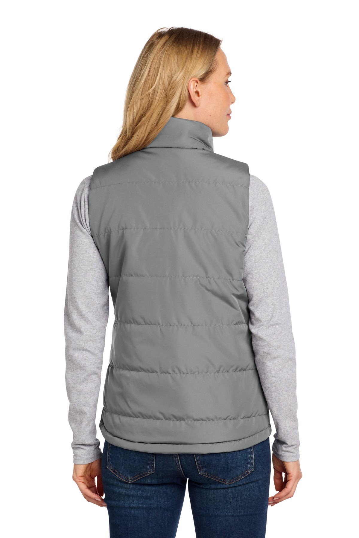 ShadowGrey Port Authority Women's Puffer Vest L853 plain