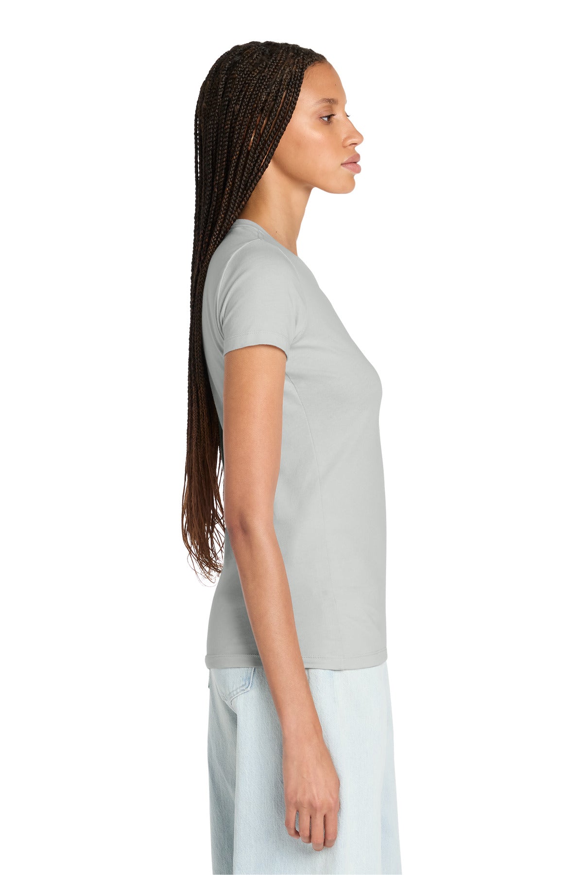 Silver BELLA+CANVAS Women's Slim Fit Tee. BC6004