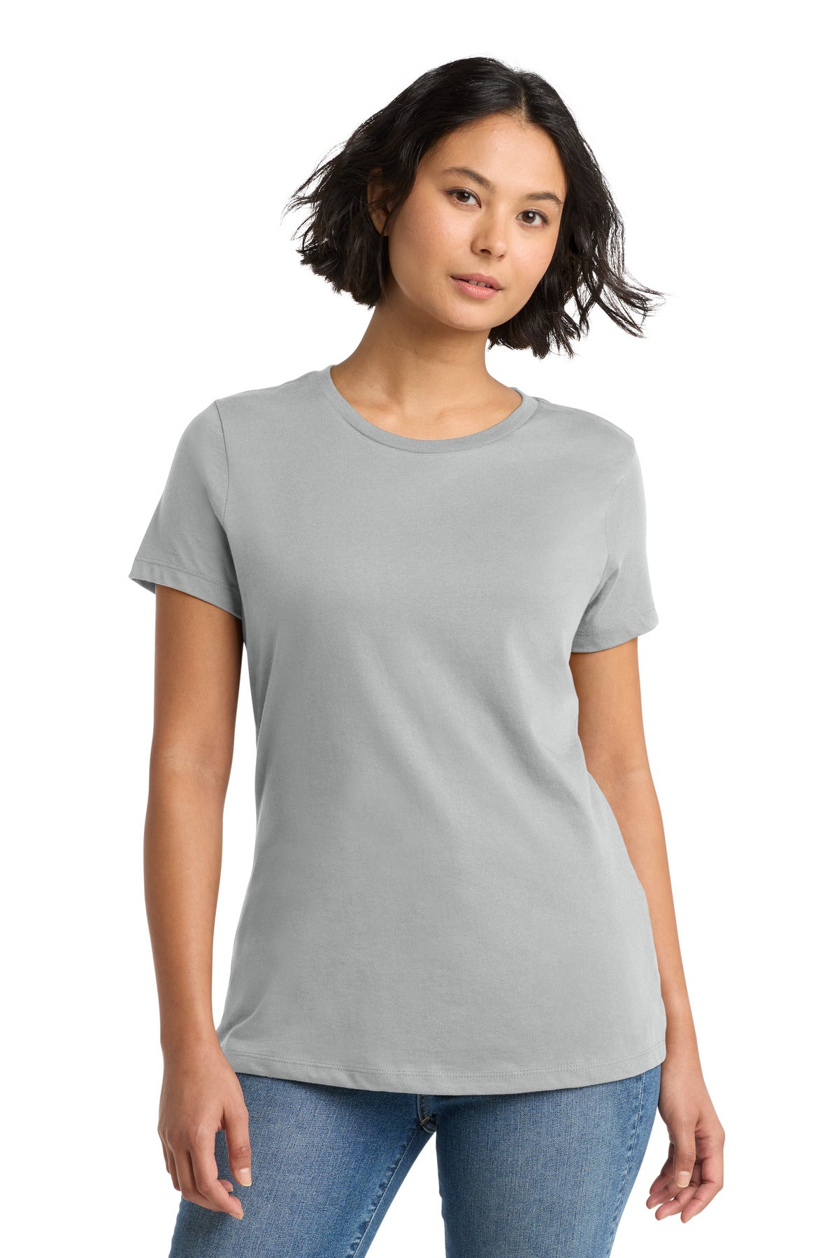 Silver District Women's Perfect Weight Tee. DM104L plain