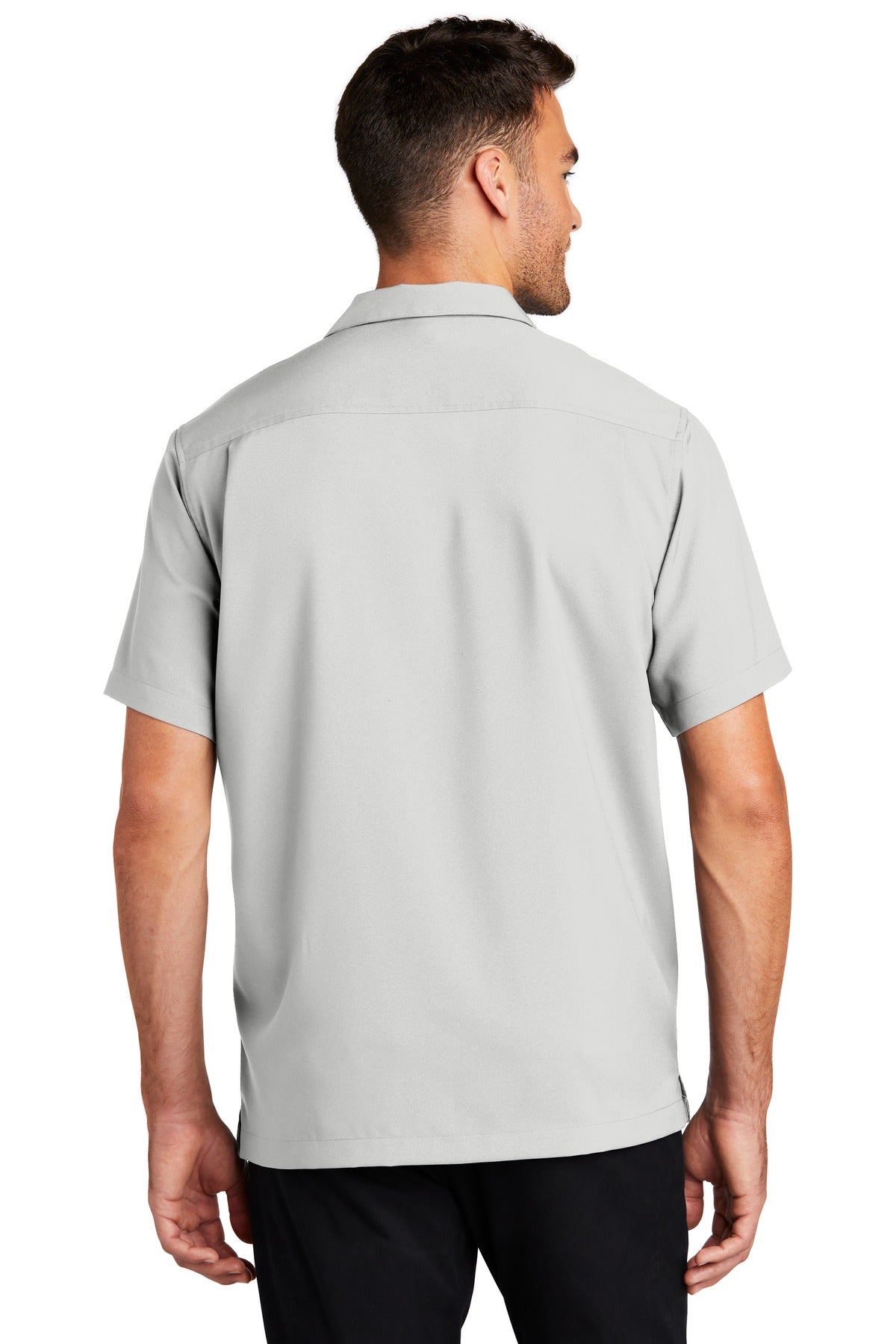 Silver Port Authority Short Sleeve Performance Staff Shirt W400 plain