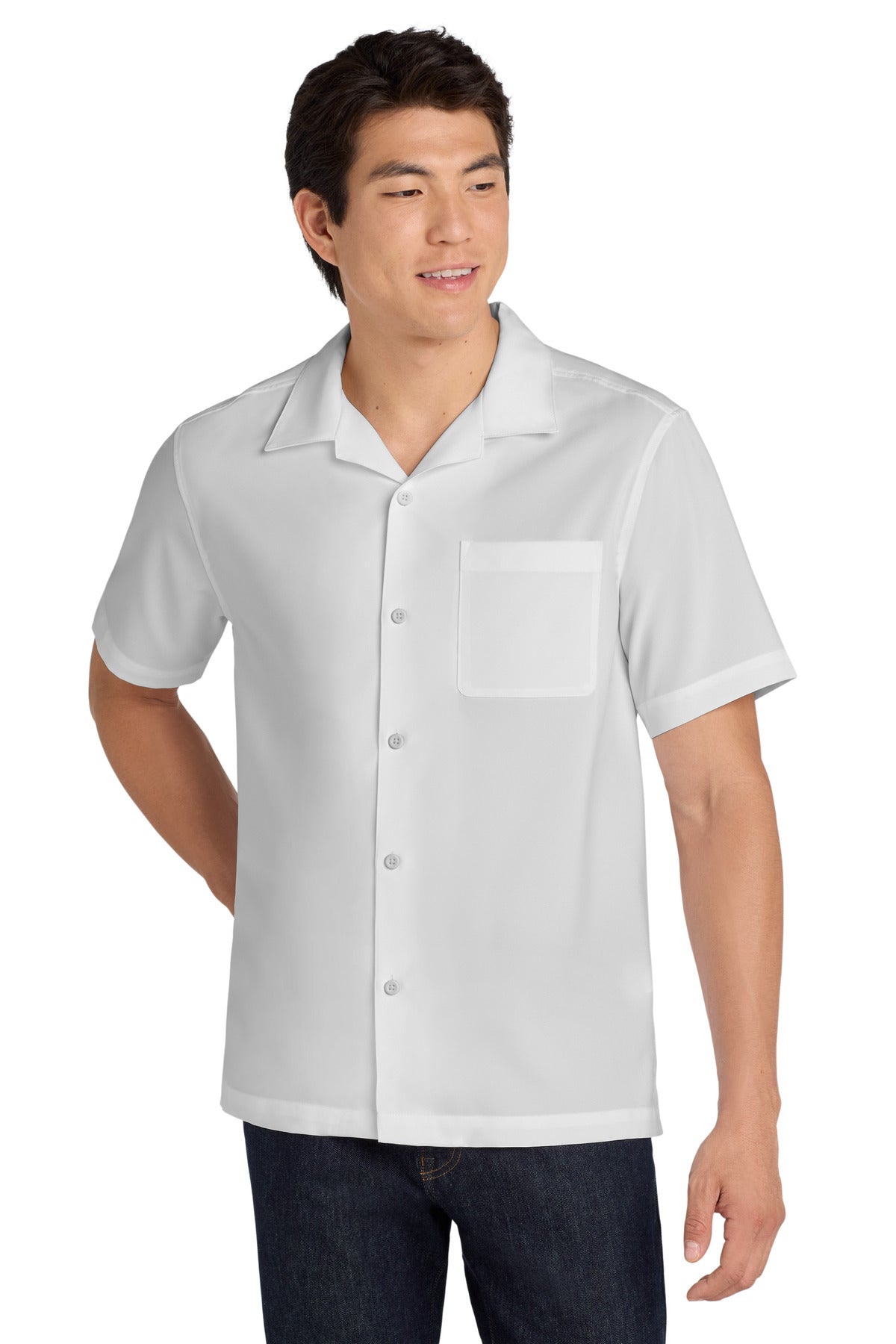 Silver Port Authority Short Sleeve Performance Staff Shirt W400