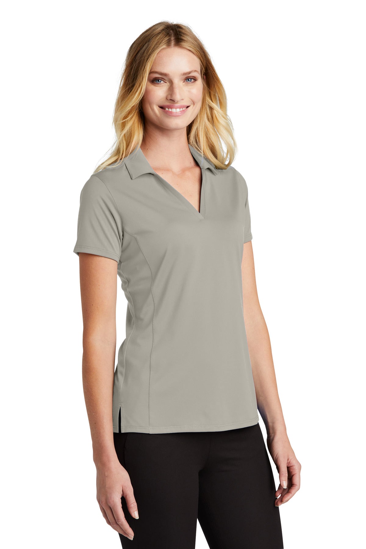 Silver Port Authority Women's Performance Staff Polo LK398 plain