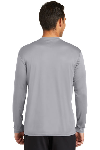Silver Port & Co Long Sleeve Performance Tee. PC380LS plain
