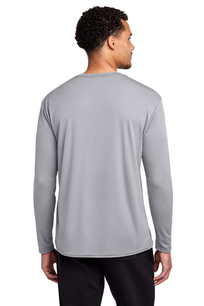 Silver Port & Co Long Sleeve Performance Tee. PC380LS plain