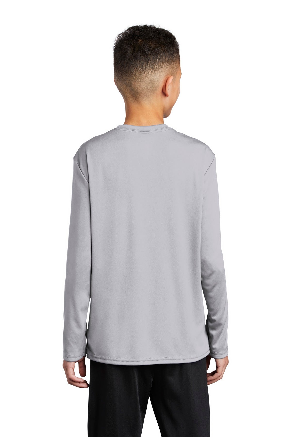Silver Port & Co Youth Long Sleeve Performance Tee PC380YLS plain