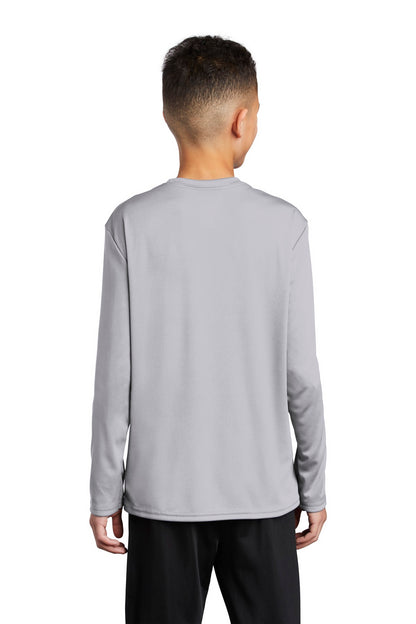 Silver Port & Co Youth Long Sleeve Performance Tee PC380YLS plain