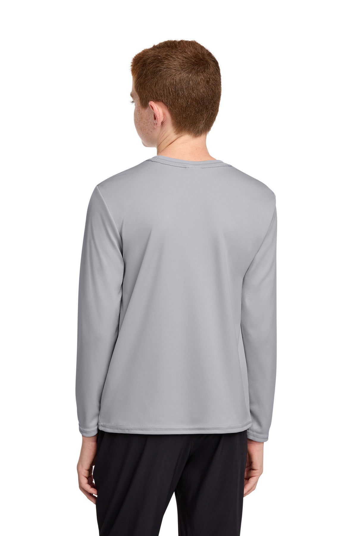 Silver Port & Co Youth Long Sleeve Performance Tee PC380YLS plain