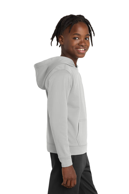 Silver Port & Co Youth Performance Fleece Pullover Hooded Sweatshirt. PC590YH plain