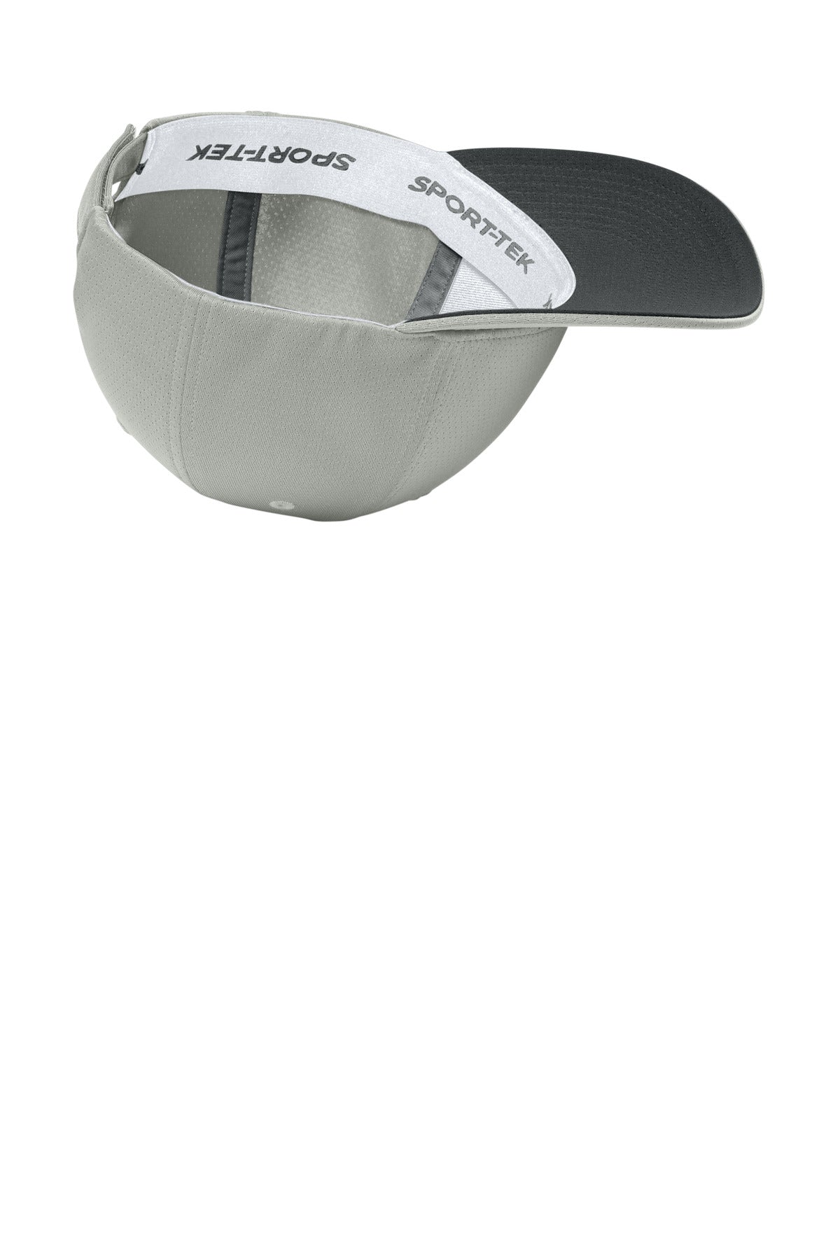 Silver Sport-Tek Impact Mesh Stretch-Tek Adjustable Cap STC71 plain