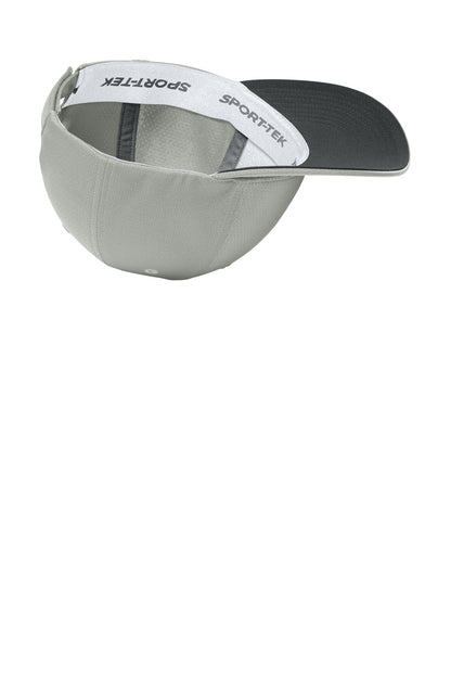 Silver Sport-Tek Impact Mesh Stretch-Tek Adjustable Cap STC71 plain