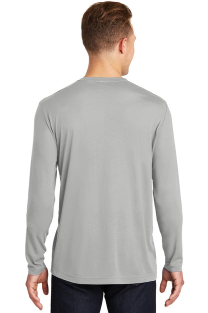 Silver Sport-Tek Long Sleeve PosiCharge Competitor Cotton Touch Tee. ST450LS plain